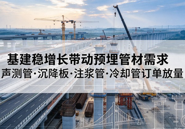 山丹基建稳增长带动预埋监测管材需求，声测管、沉降板、注浆管订单持续放量
